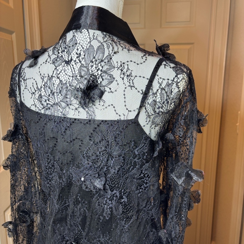 Jacob Sequined Mesh embroidered Floral applique blouse by BEULAHSTYLE. NWT SizeS - Picture 8 of 12